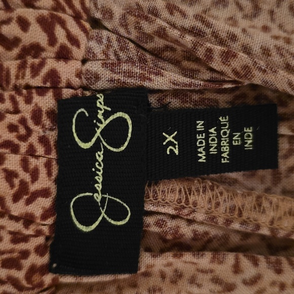JESSICA SIMPSON BRAND WOMEN'S PLUS SIZE LEOPARD PRINT PANTS SIZE 2X - Picture 13 of 14